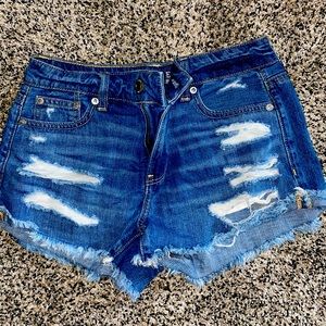 Blue, distressed size 0 American Eagle shorts